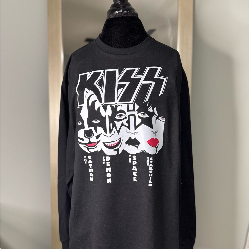KISS Women's or Men's Black Graphic Gildan long sleeve tshirt